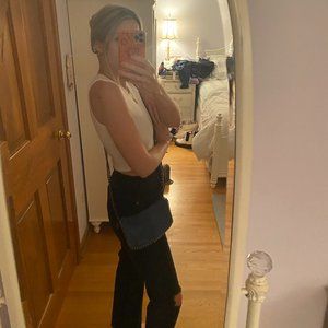 Falabella Style Blue Leather Crossbody Bag